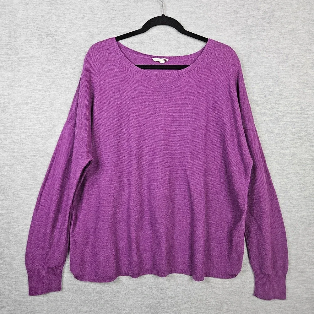 Eileen Fisher Women's Purple Pullover Light Weight Sweater Size L